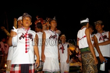 Balinese boys at night festival