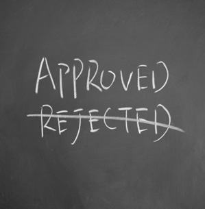 approved rejected sign blackboard