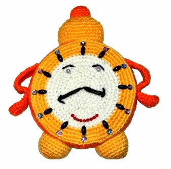 time knitted clock face