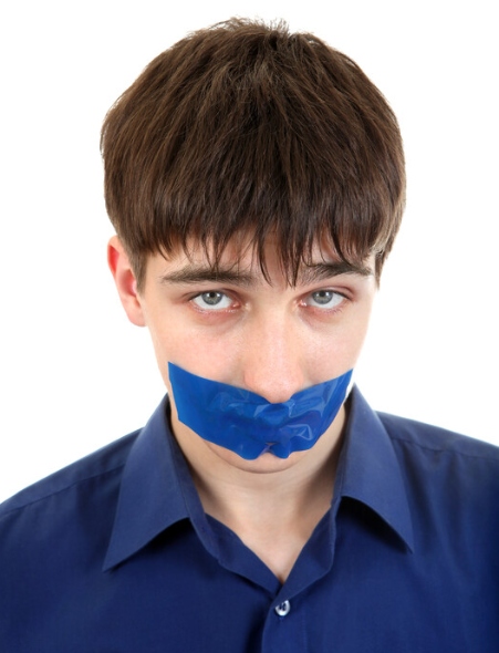 shutterstock facebook censorship gag man blue
