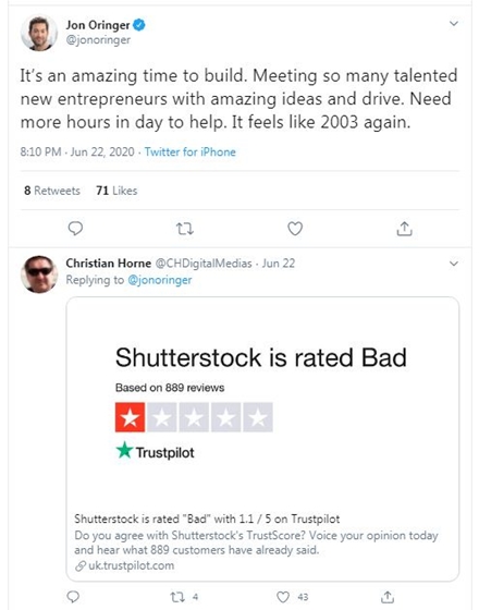 shutterstock twitter tweet jon oringer entrepreneur
